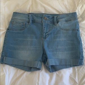 Light washed jean shorts